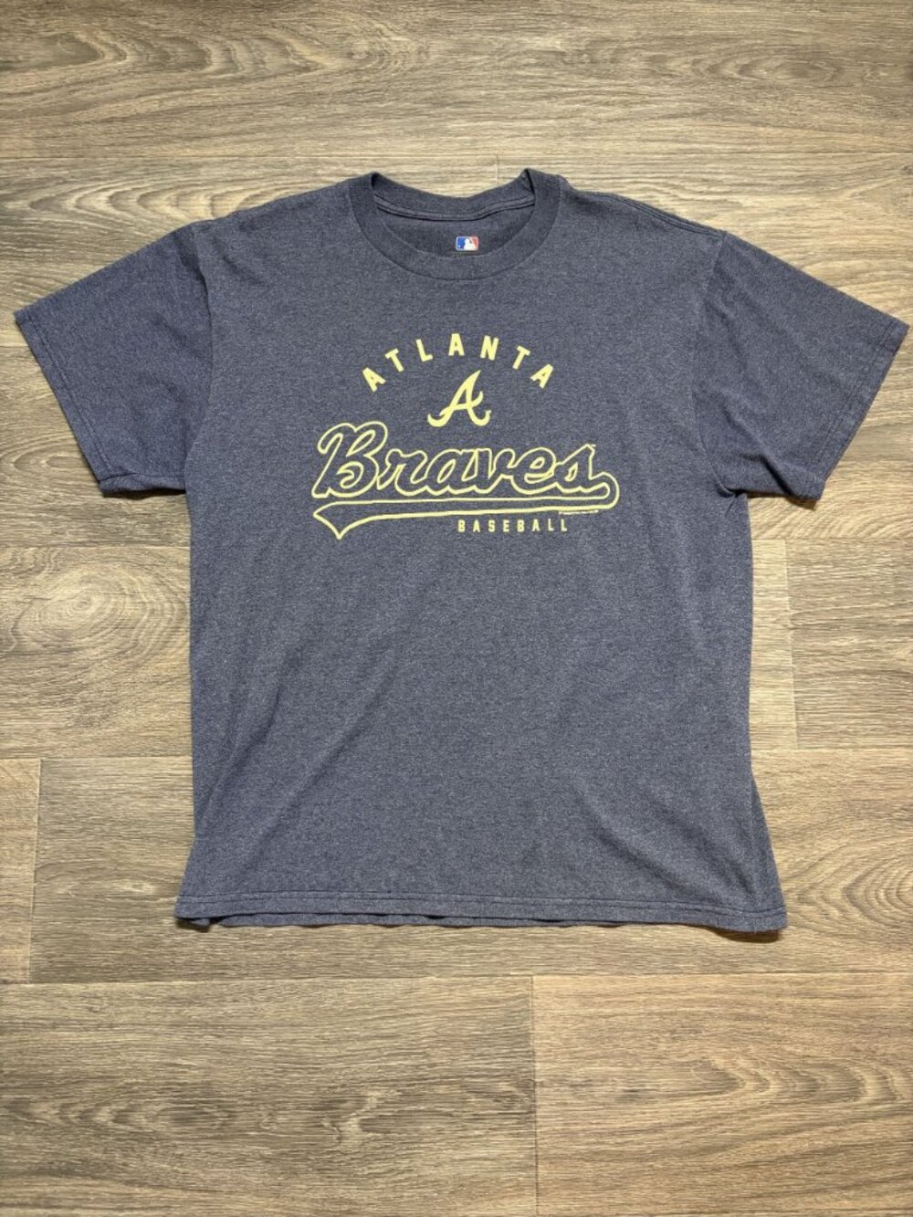 Atlanta Braves Baseball Graphic T-Shirt Mens Large Official MLB Blue Cotton